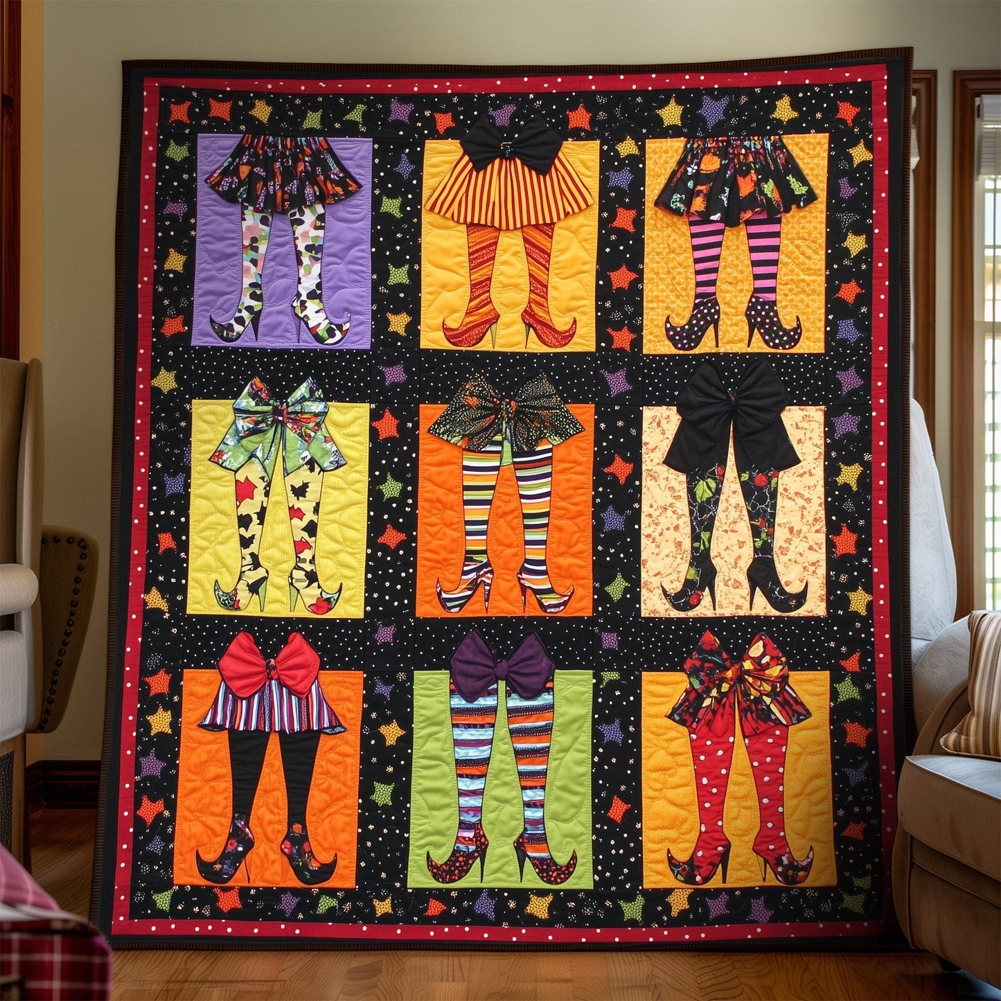 Hexed Heels Quilted Blanket - Throw (55" x 60")