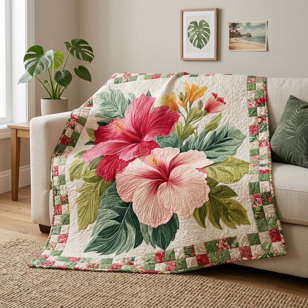 Hibiscus Breeze Quilted Blanket - Baby (30" x 40") - Pack 1