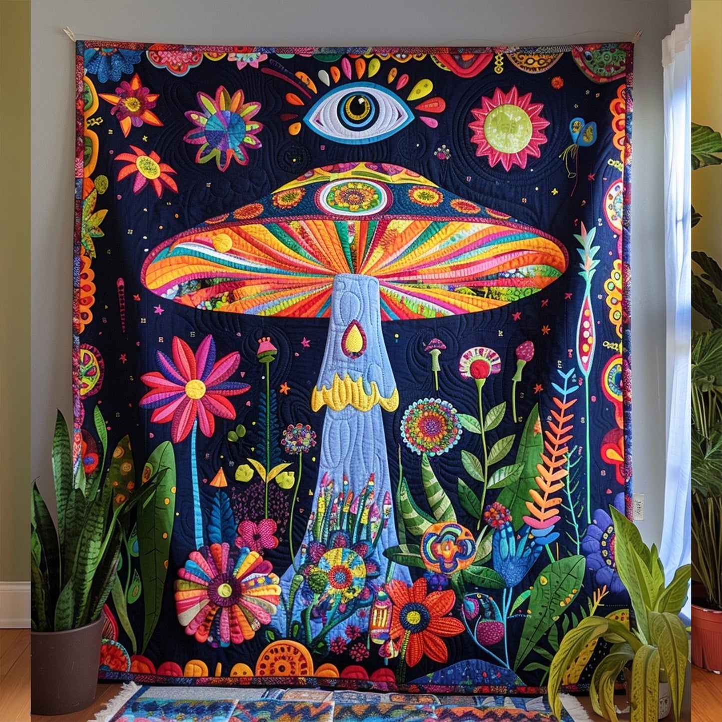 Hippie Harmony Quilted Blanket - Throw (55" x 60")