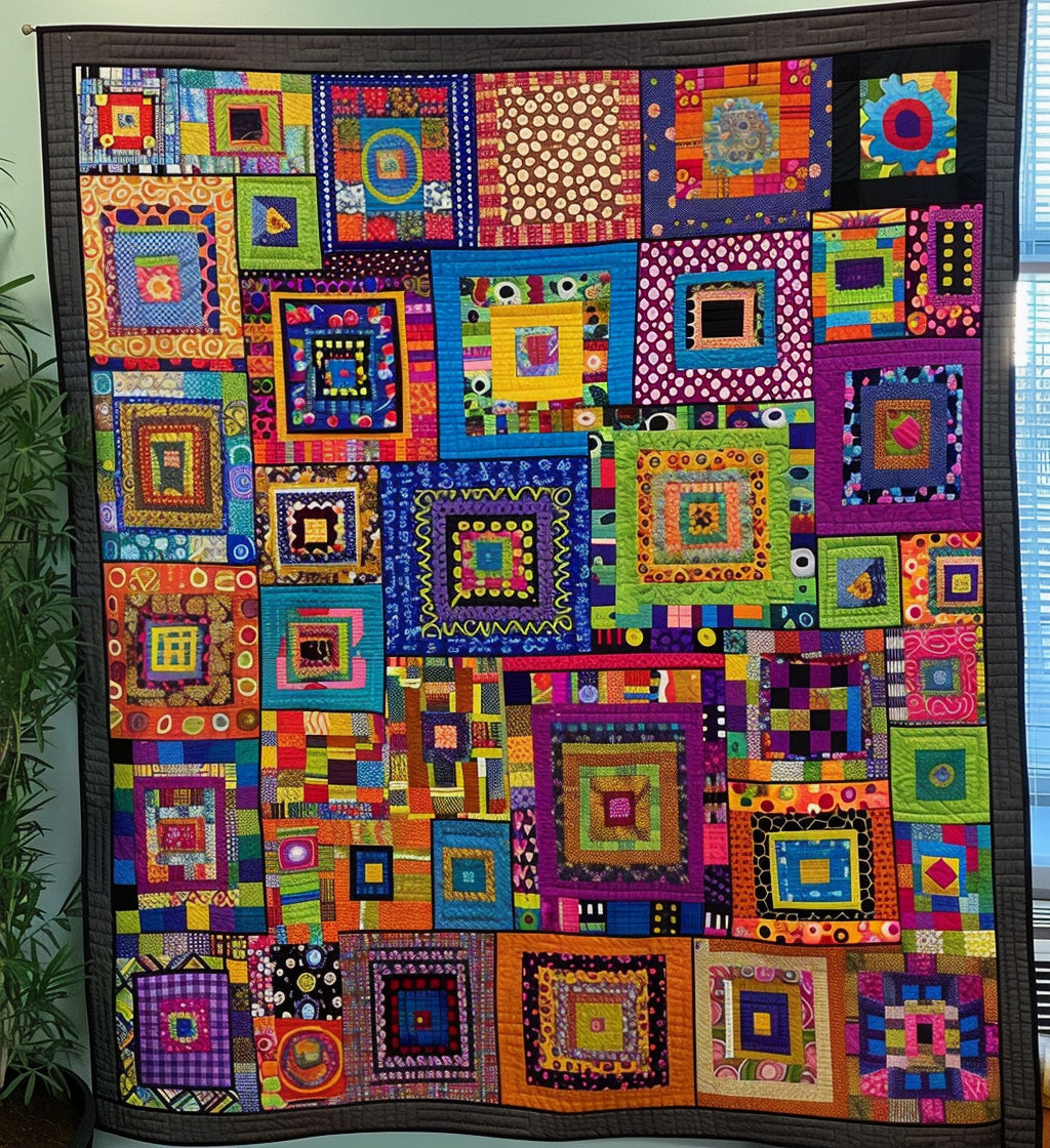 Hippie Dreamscape Quilted Blanket - Throw (55" x 60")