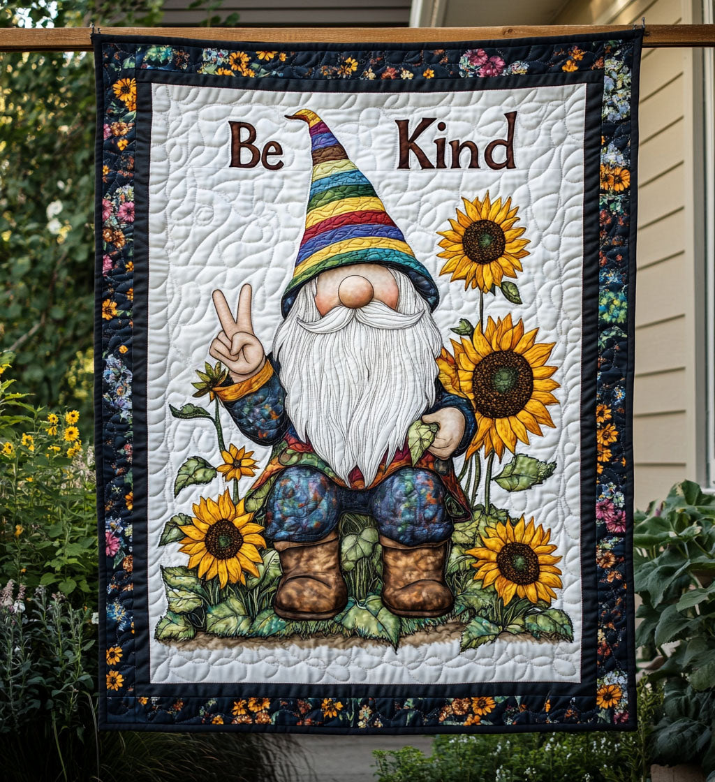 Hippie Gnome Hideaway Quilted Blanket - Throw (55" x 60")