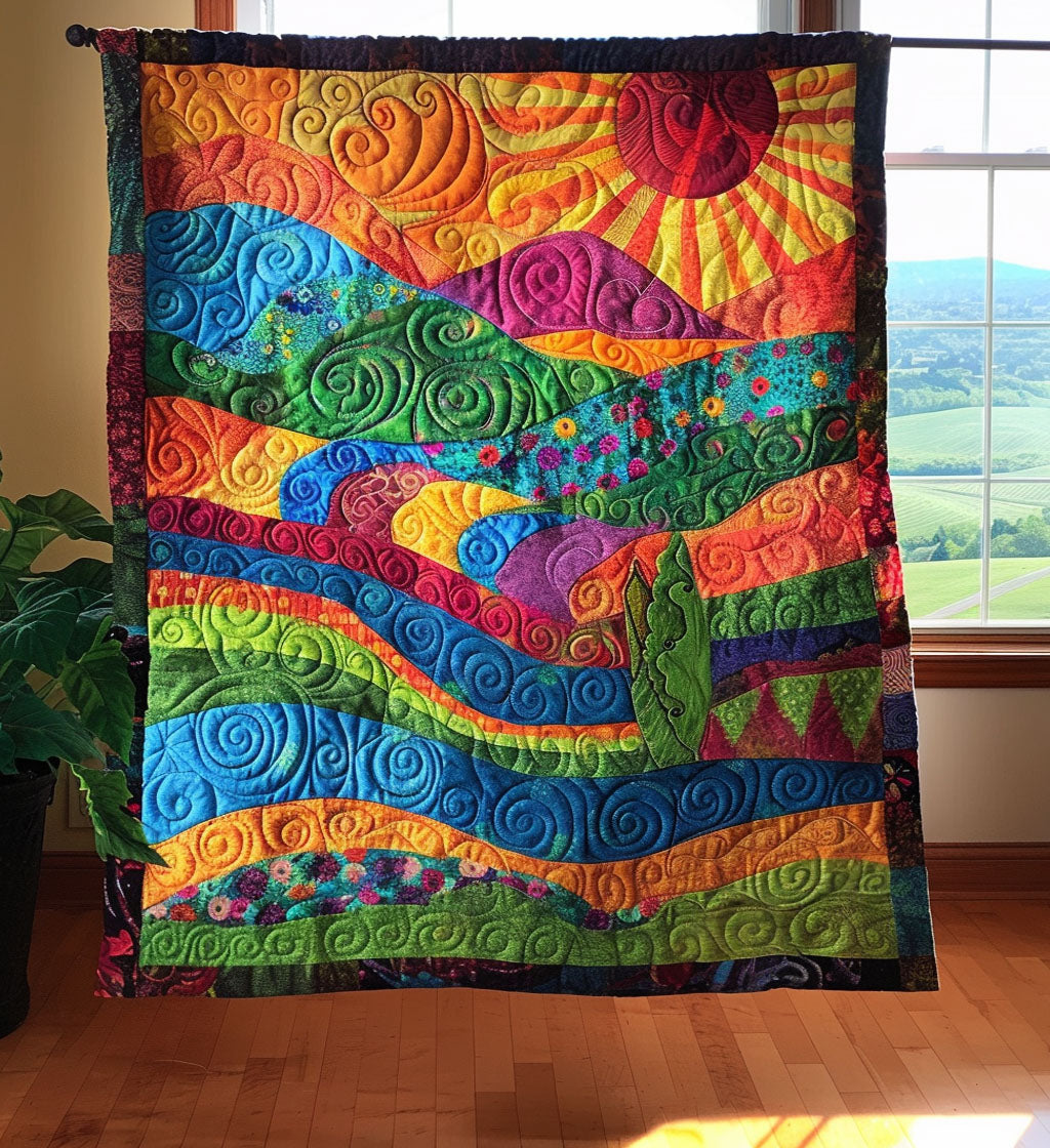Hippie Sky Wanderer Quilted Blanket - Throw (55" x 60")