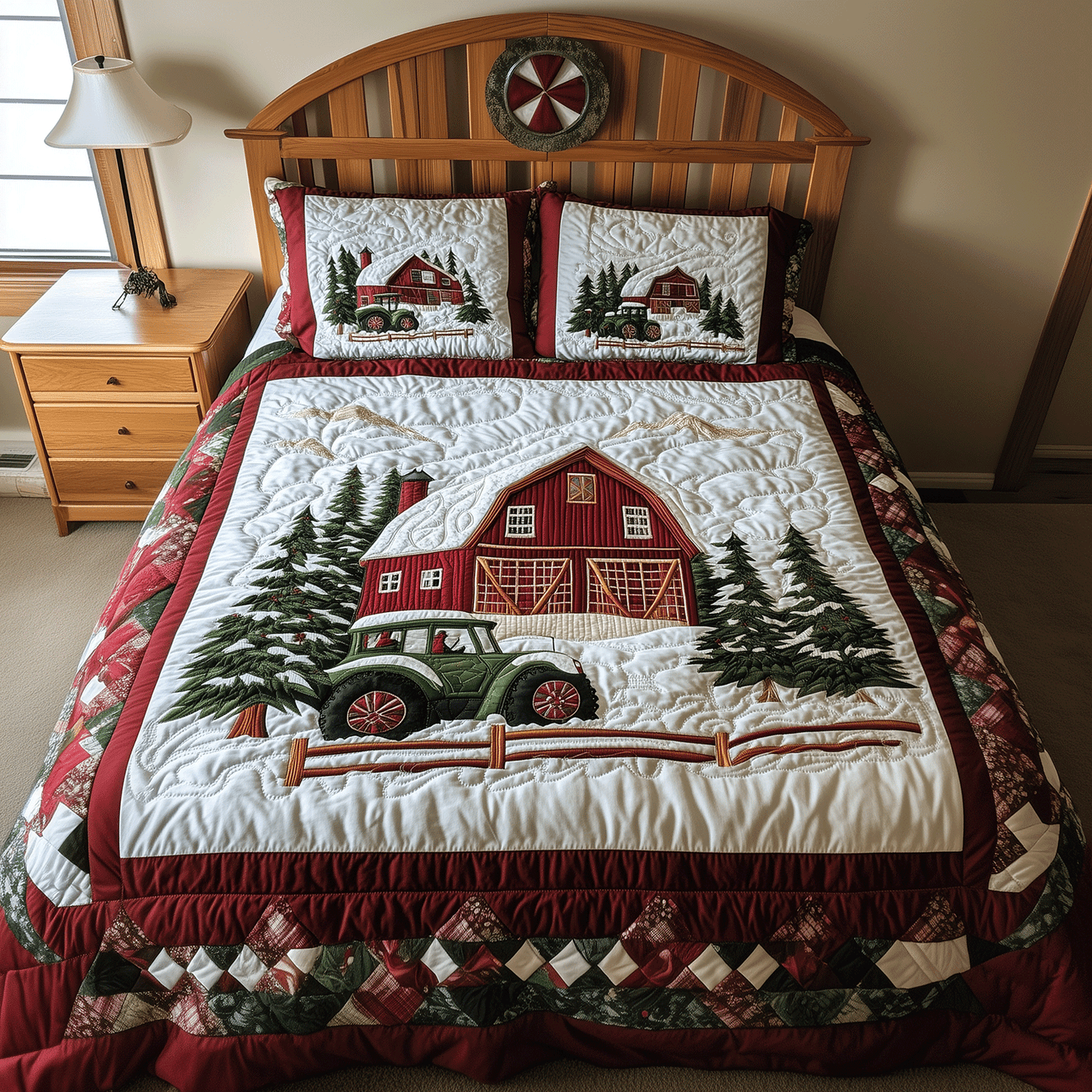 Holiday Barn Magic 3-Piece Quilted Bedding Set - Single (59" x 70")