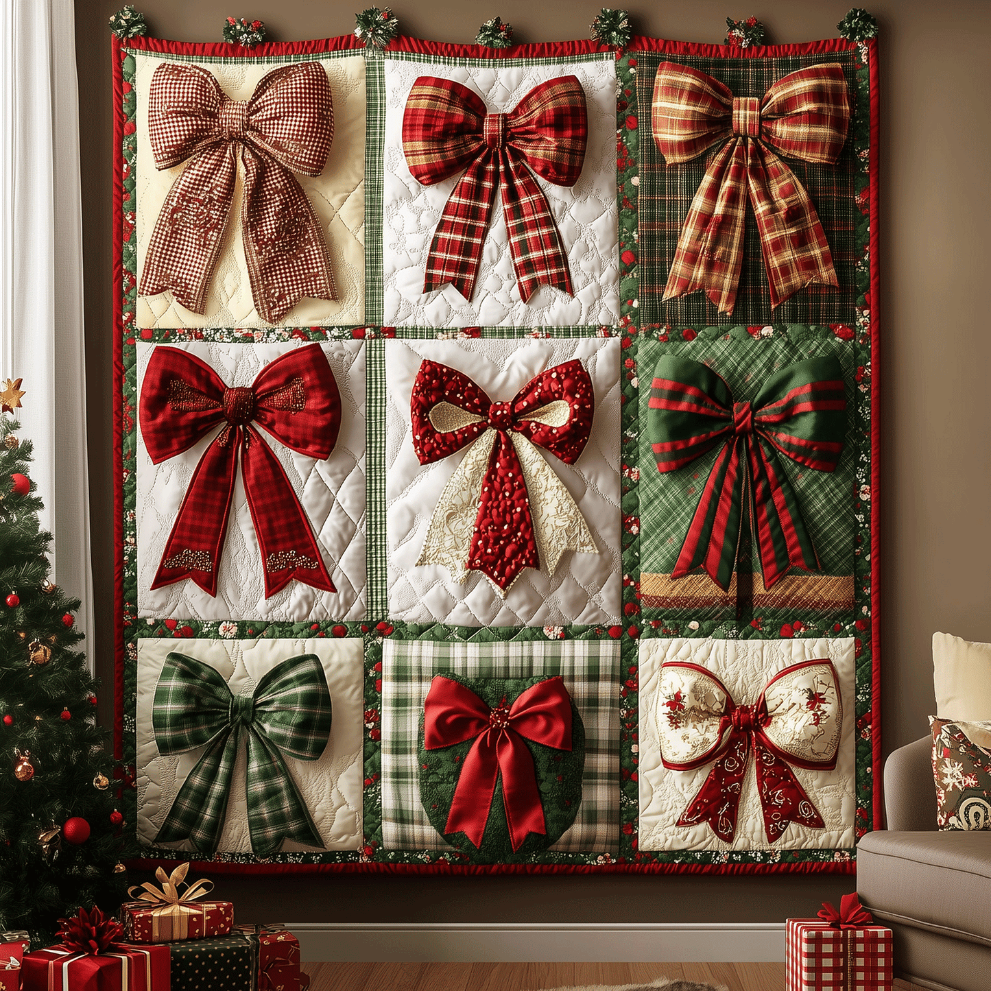 Holiday Bow Charm Quilted Blanket - Baby (30" x 40")