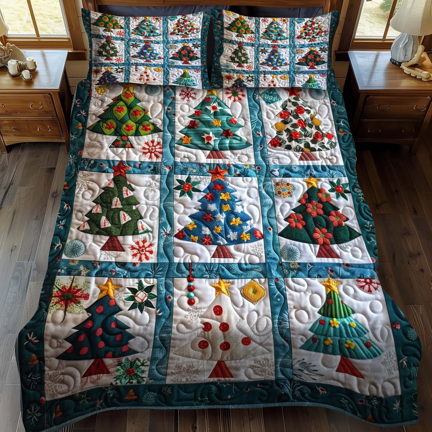 Holiday Lantern 3-Piece Quilted Bedding Set - Single (59" x 70")