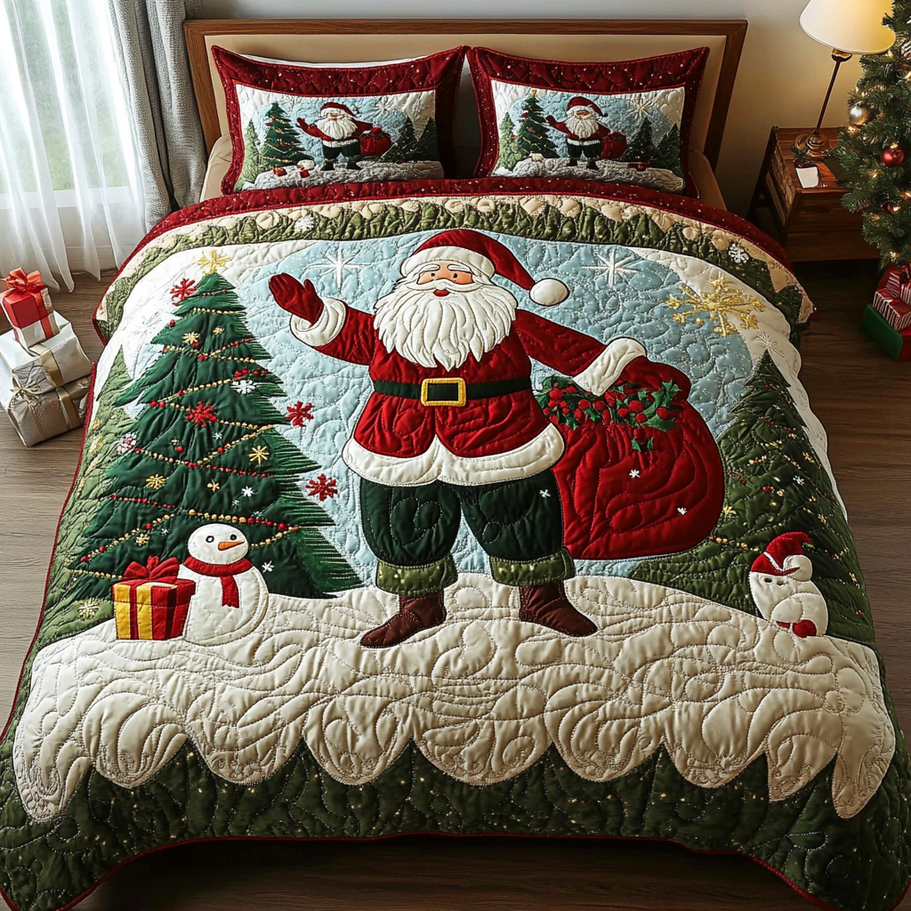 Holiday Cheer 3-Piece Quilted Bedding Set - Single (59" x 70")