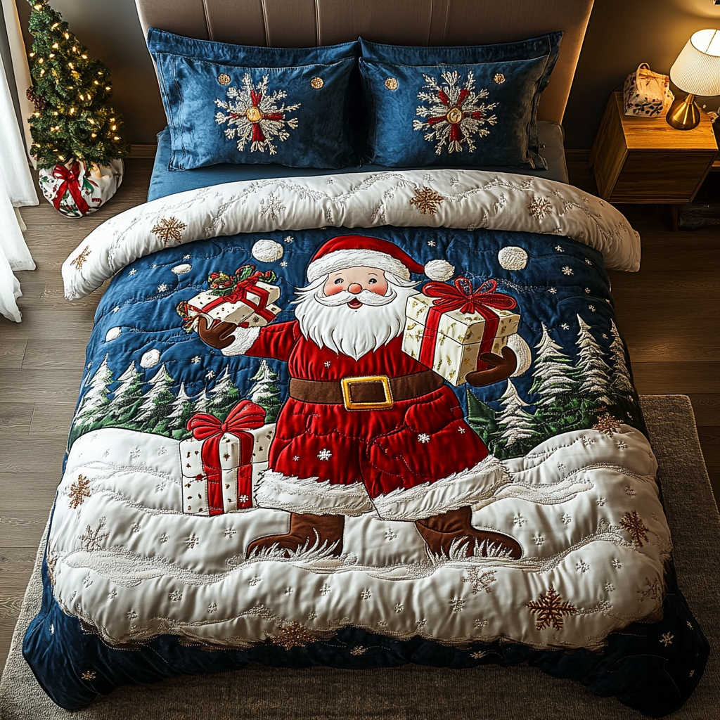Holiday Cheer 3-Piece Quilted Bedding Set - Single (59" x 70")