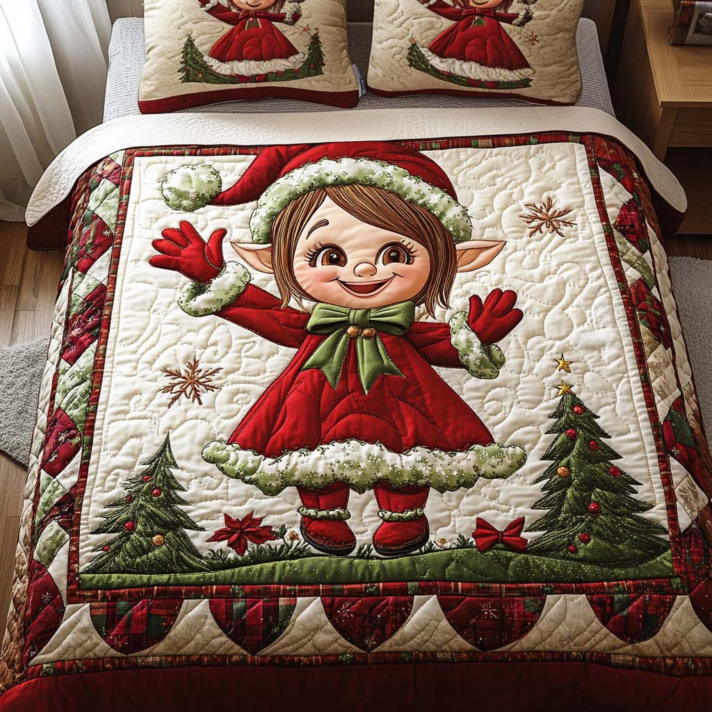 Holiday Cheer 3-Piece Quilted Bedding Set - Single (59" x 70")