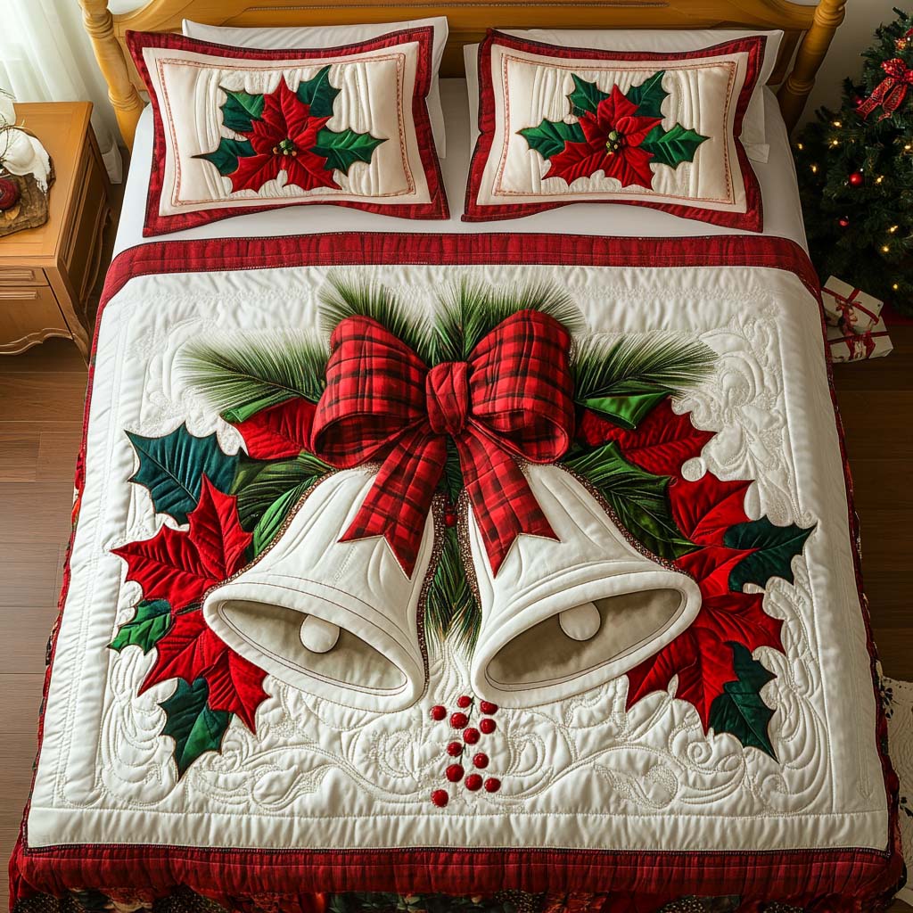 Holiday Chimes 3-Piece Quilted bedding Set - Single (59" x 70")