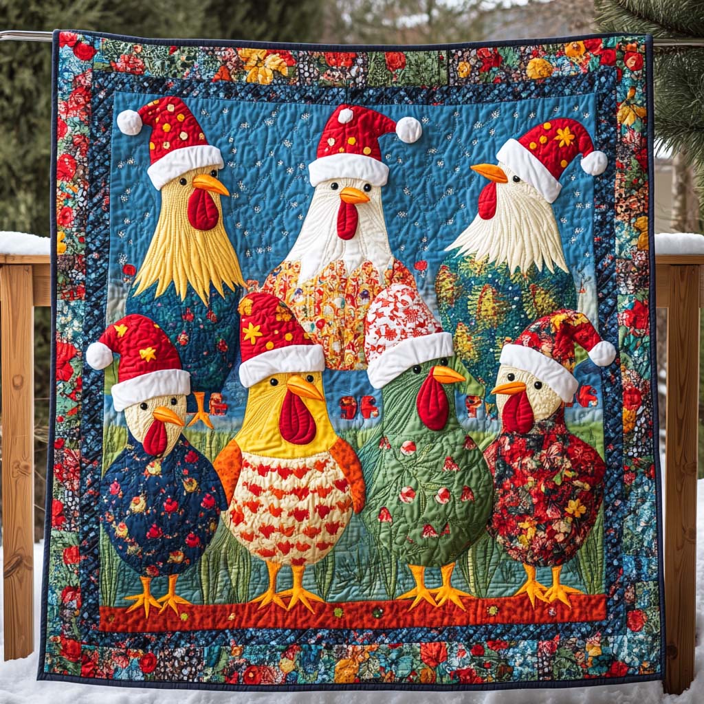 Holiday Flock Quilted Blanket - Throw (55" x 60")