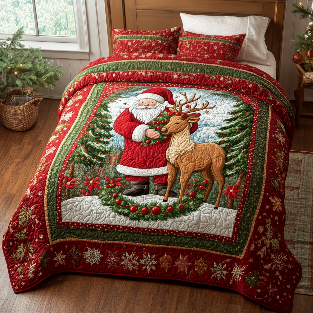 Holiday Magic Quilted Bedding Set - Single (59" x 70")