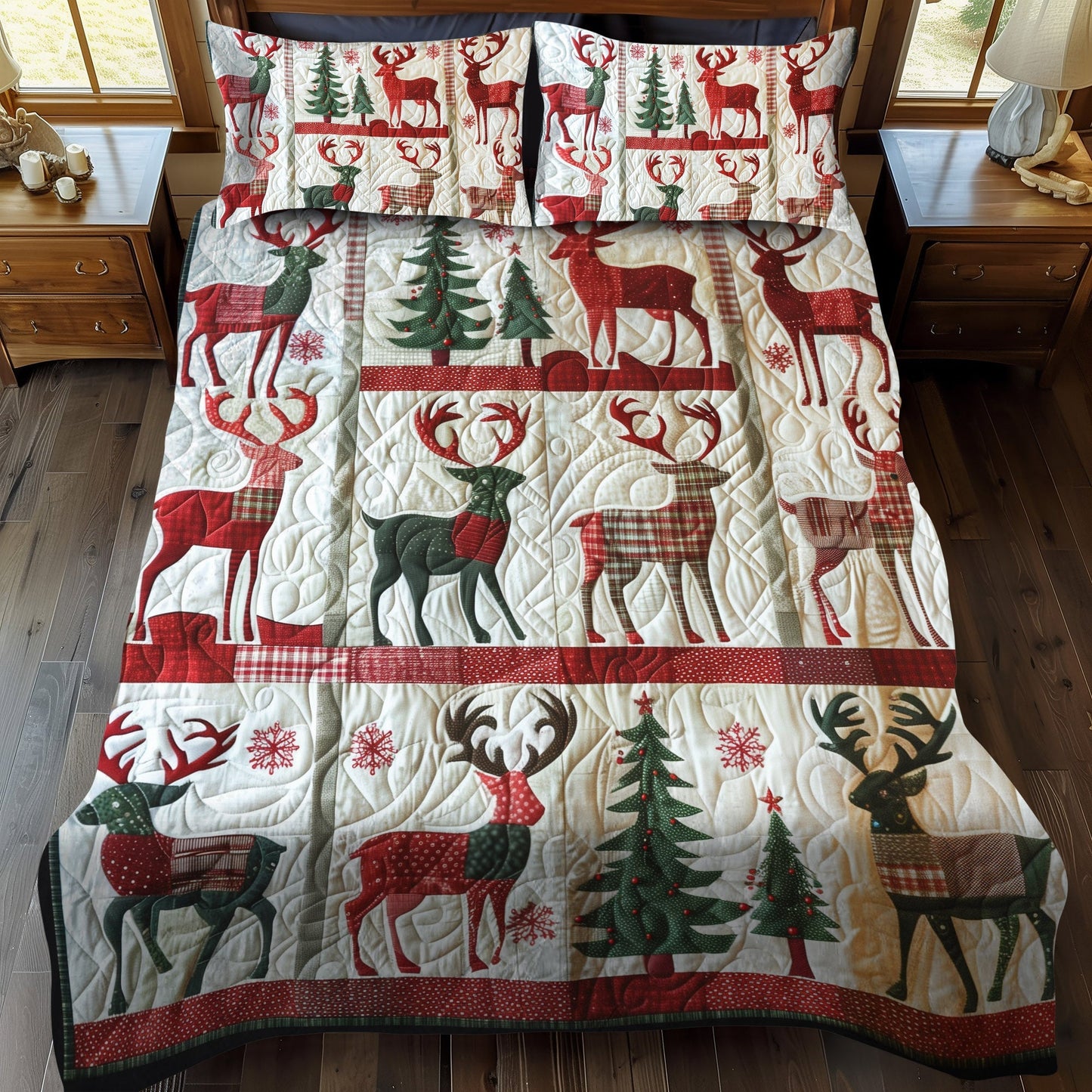 Holiday Magic Quilted Bedding Set - Single (59" x 70")