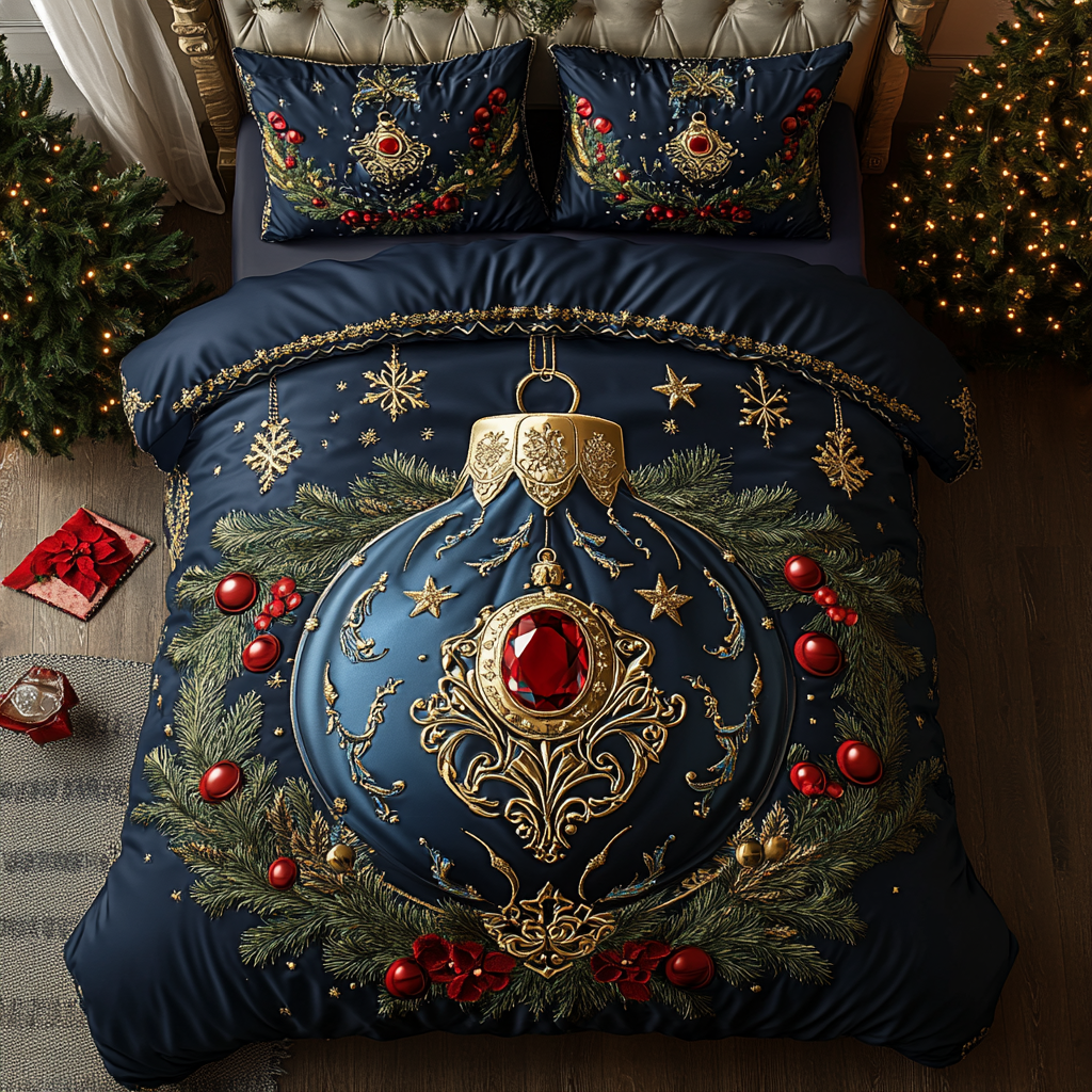 Holiday Opulence 3-Piece Quilted Bedding Set - Single (59" x 70")