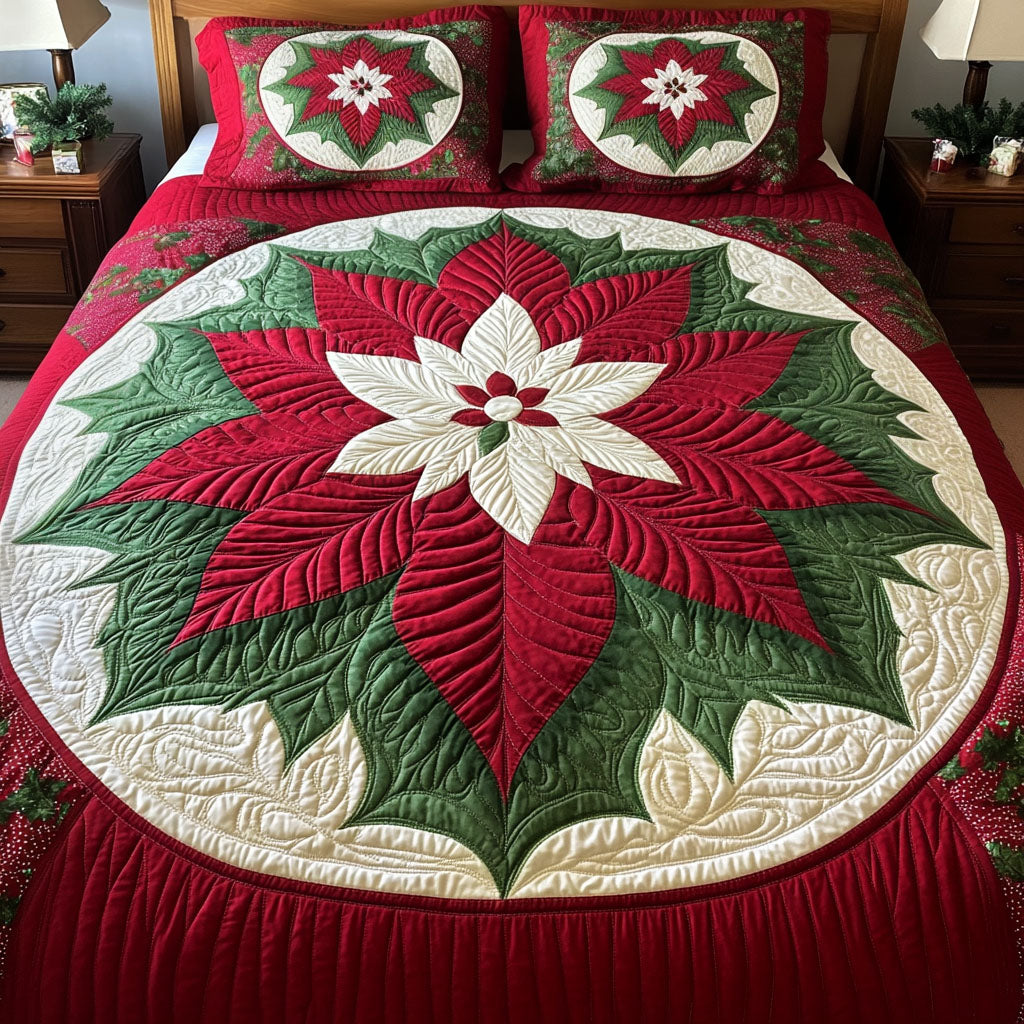 Holiday Spirit Snuggle 3-Piece Quilted Bedding Set - Single (59" x 70")