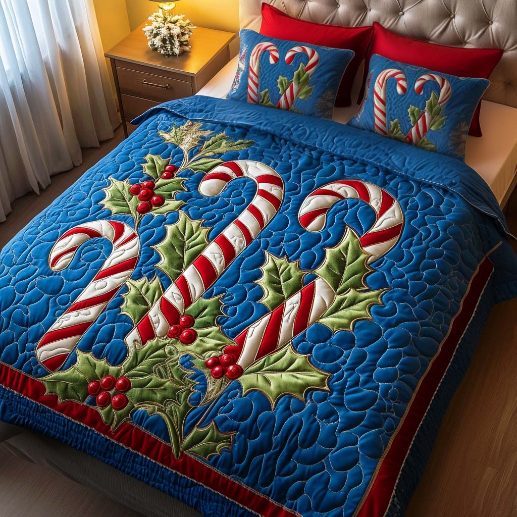 Holly Candy Delight 3-Piece Quilted Bedding Set - Single (59" x 70")