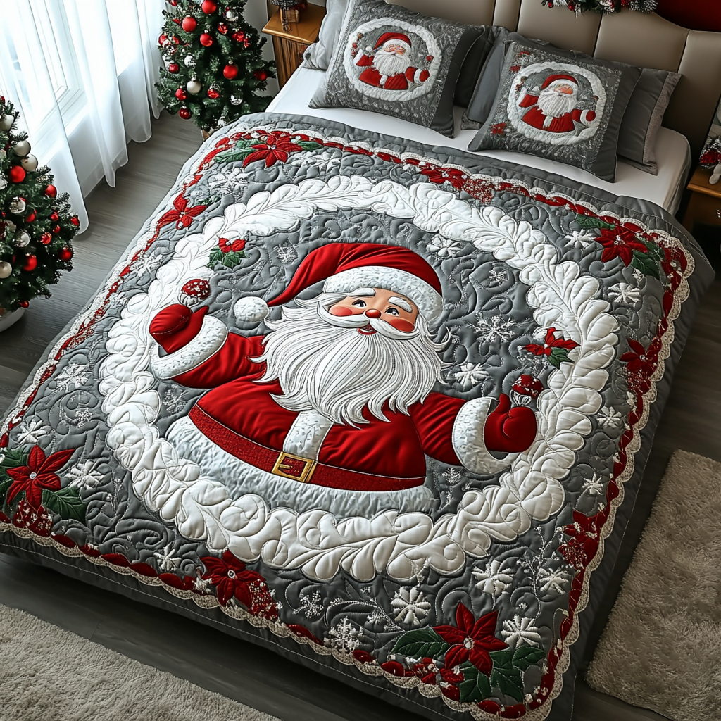 Holly Jolly Night Quilted Bedding Set - Single (59" x 70")
