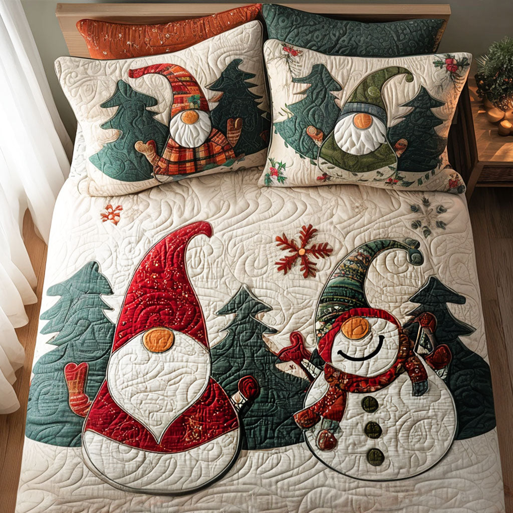 Holly Sparkle 3-Piece Quilted Bedding Set - Single (59" x 70")