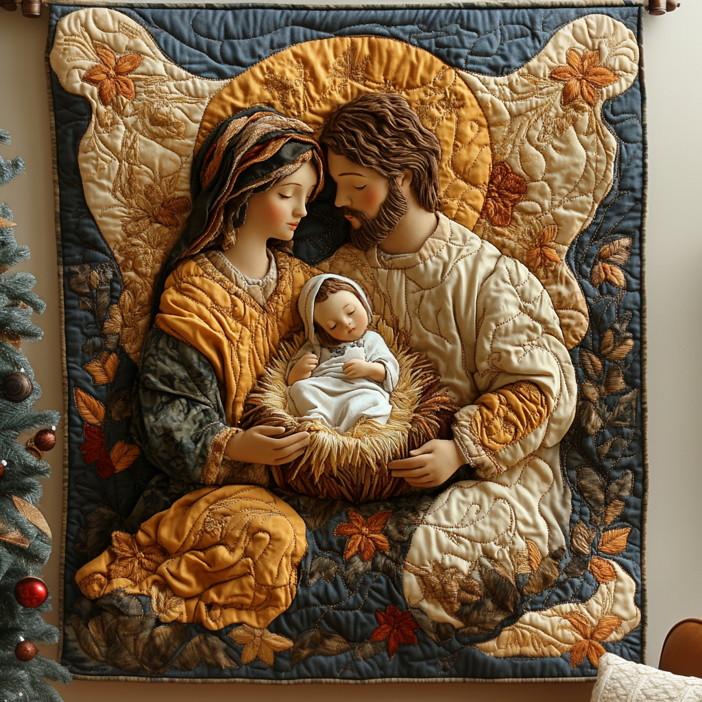 Holy Family Quilted Blanket - Throw (55" x 60")