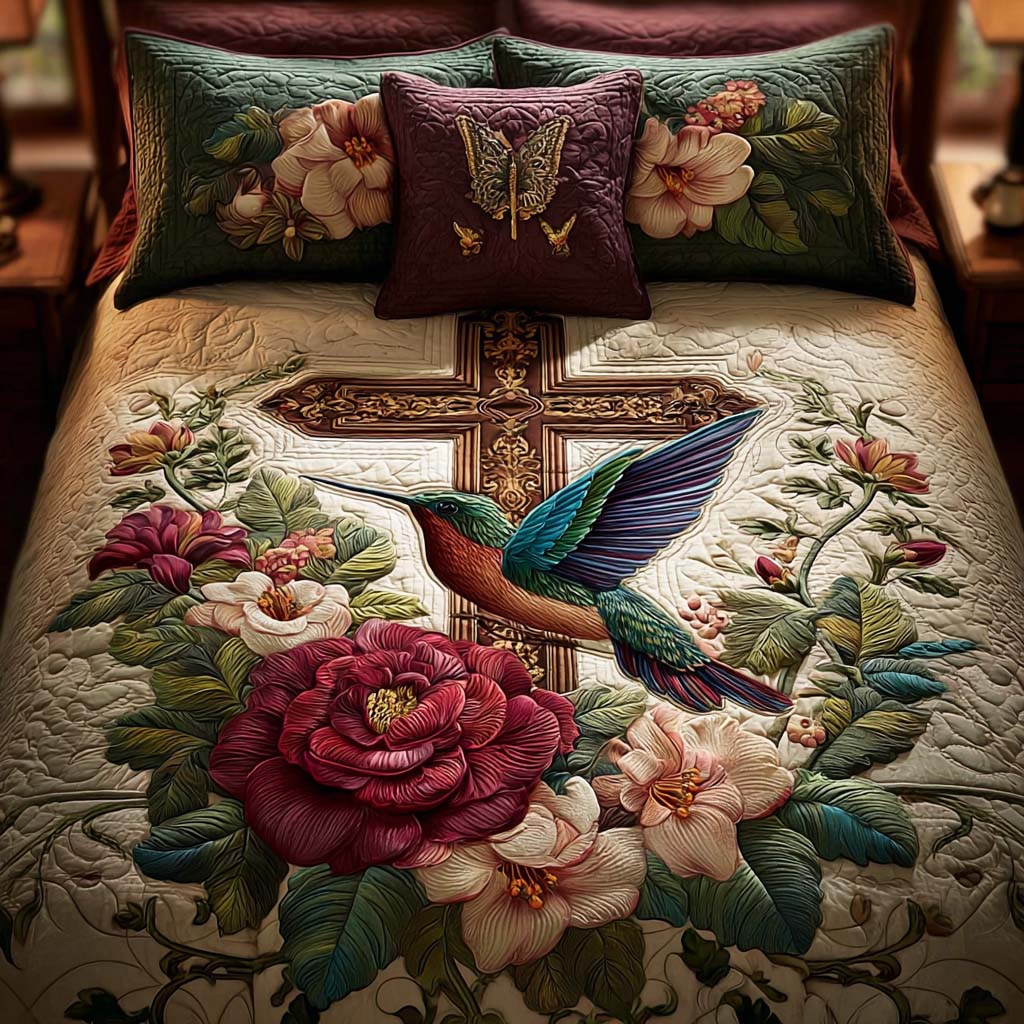 Holy Humming 3-Piece Quilted Bedding Set - Single (59" x 70")