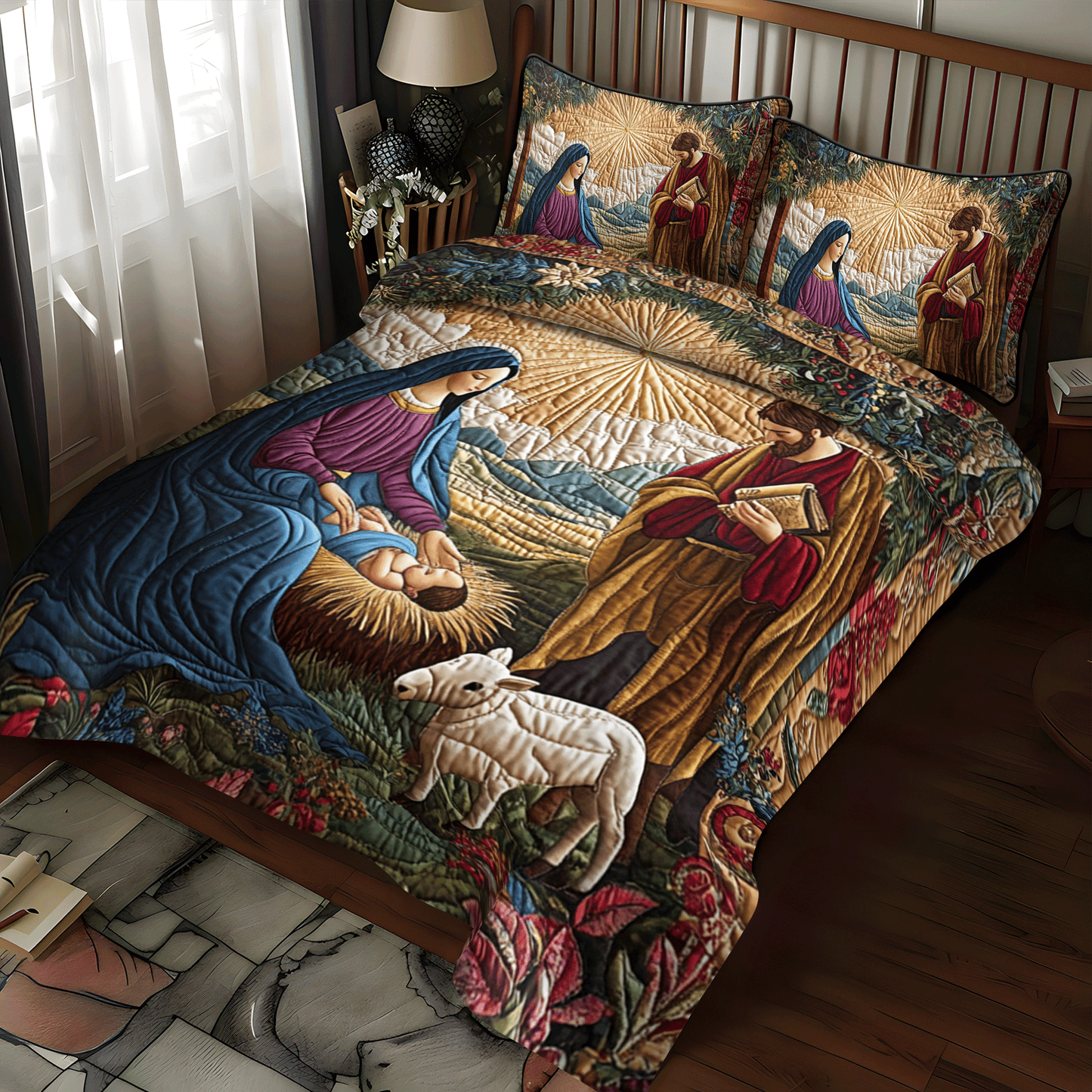 Holy Infant Quilted Bedding Set - Single (59" x 70")