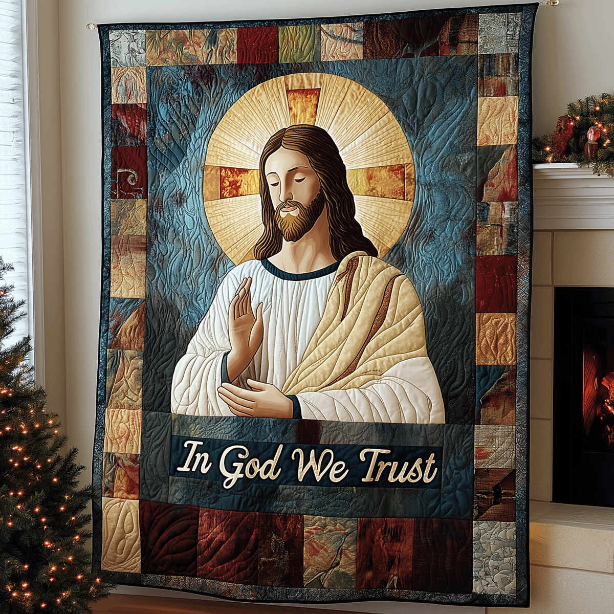 Holy Light Quilted Blanket - Throw (55" x 60")