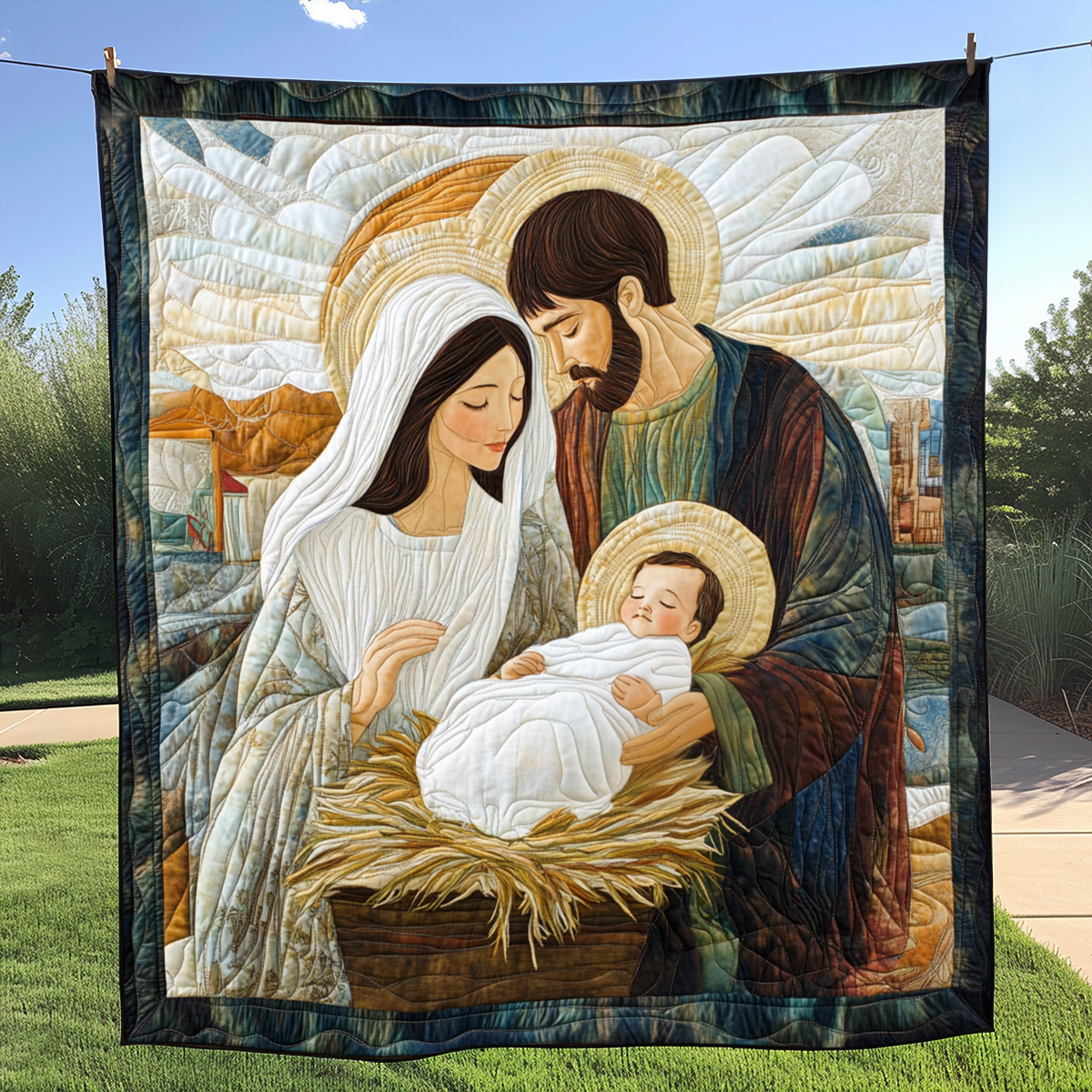 Holy Manger Quilted Blanket - Throw (55" x 60")