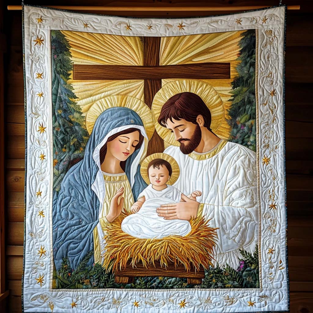 Holy Night Blossom Quilted Blanket - Throw (55" x 60")