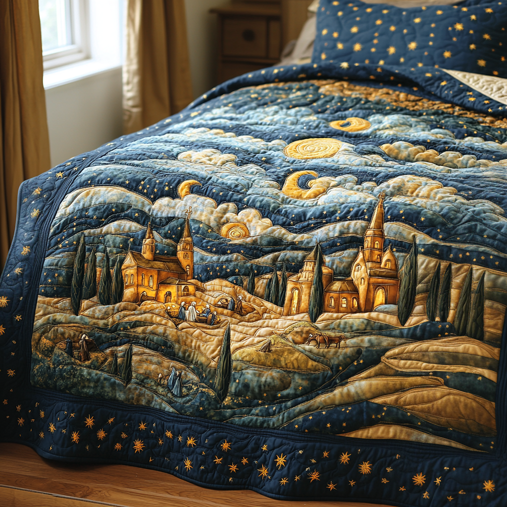 Holy Night Quilted Blanket - Throw (55" x 60")