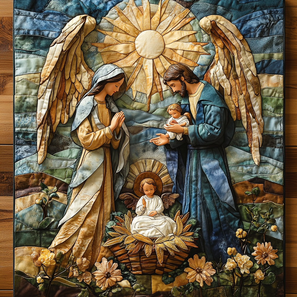 Holy Night Quilted Blanket - Throw (55" x 60")