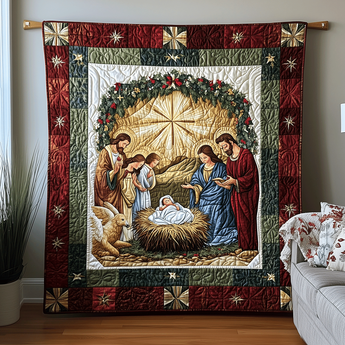 Holy Night Quilted Blanket - Throw (55" x 60")