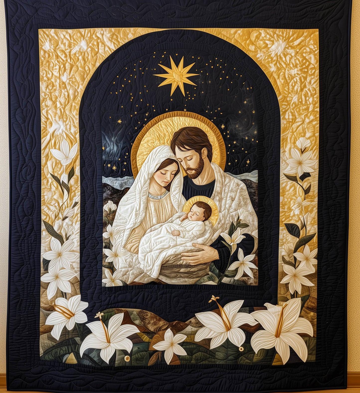Holy Night Quilted Blanket - Throw (55" x 60")