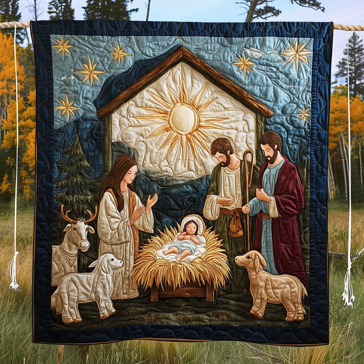 Holy Night Quilted Blanket - Throw (55" x 60")
