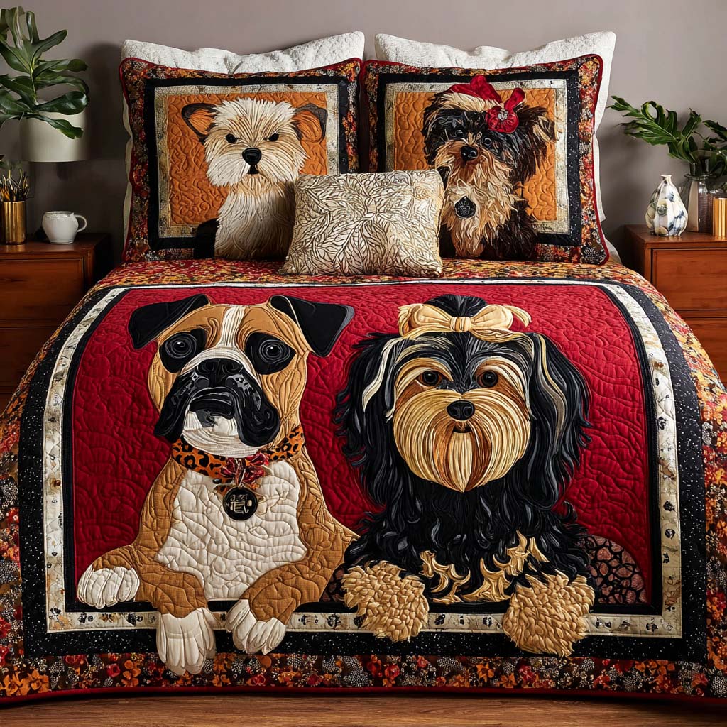 Home Pup 3-Piece Quilted Bedding Set - Single (59" x 70")
