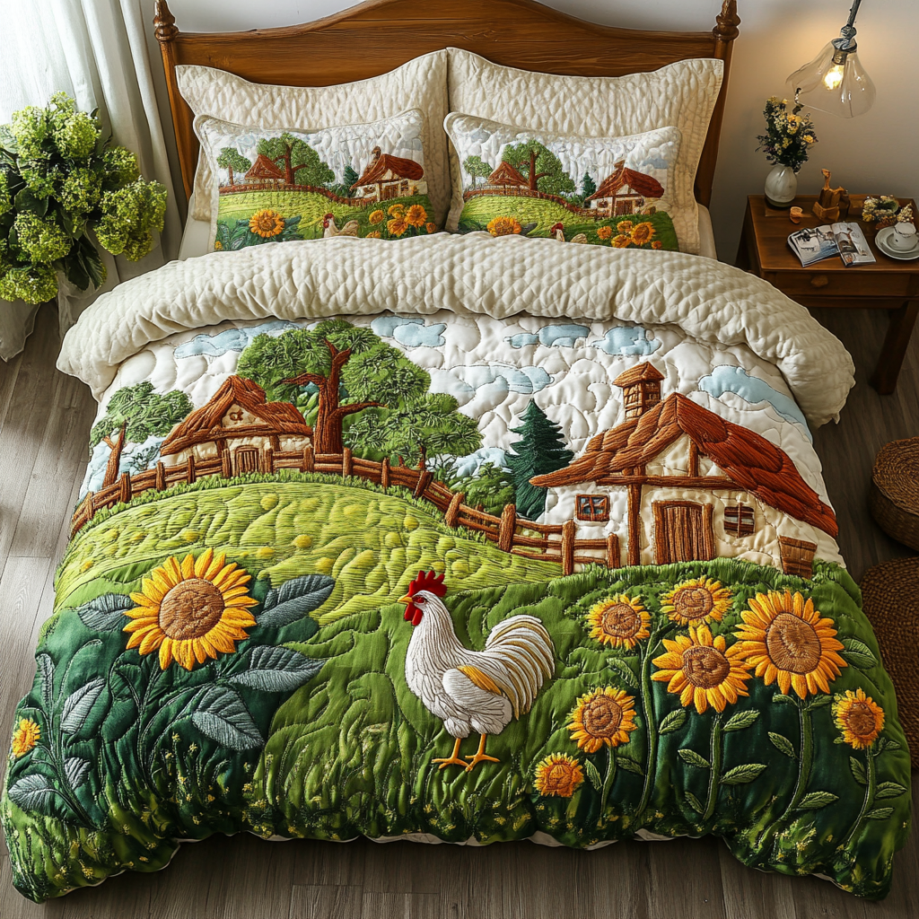Homestead Delight 3-Piece Quilted Bedding Set - Single (59" x 70")