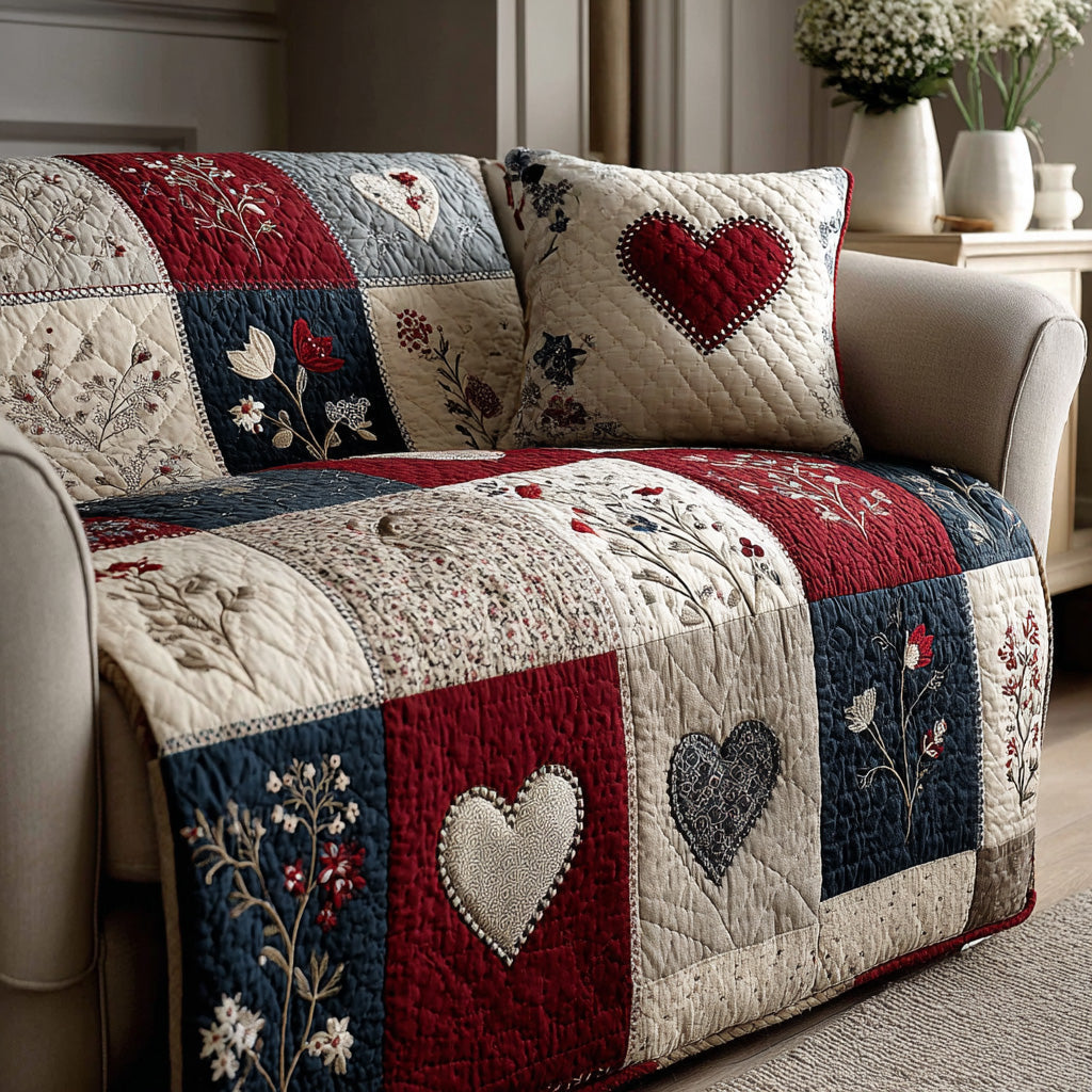 Homestead Floral Heart Quilted Blanket - Baby (30" x 40") - Pack 1
