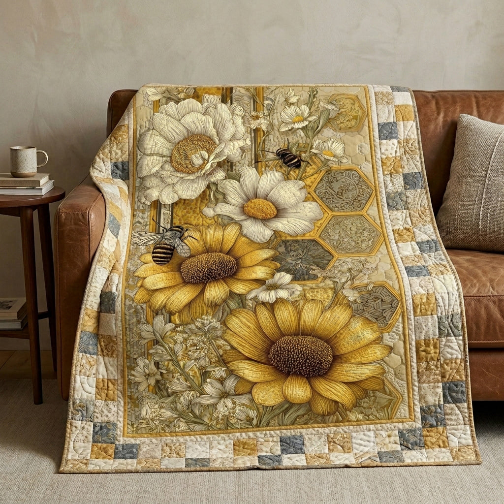 Honey Bloom Quilted Blanket - Baby (30" x 40") - Pack 1