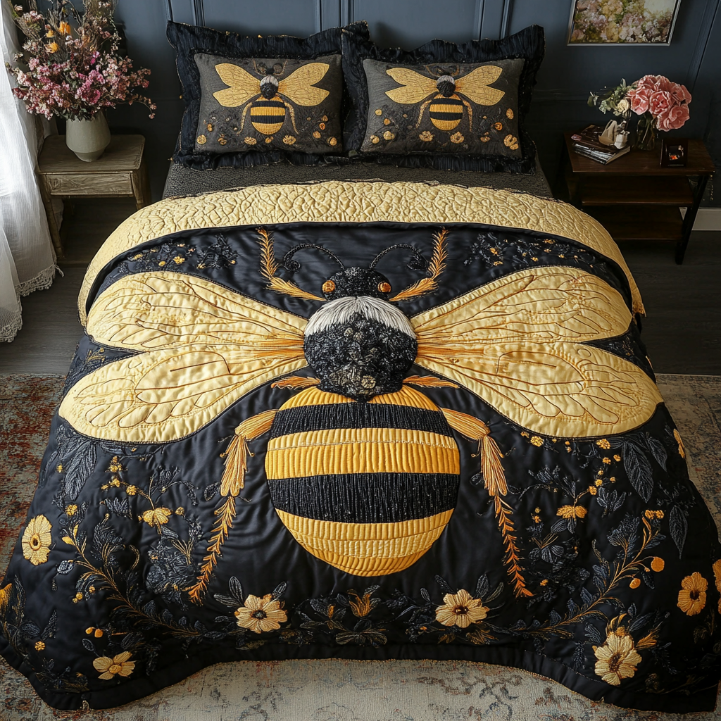 Honeycomb Harmony 3-Piece Quilted Bedding Set - Single (59" x 70")