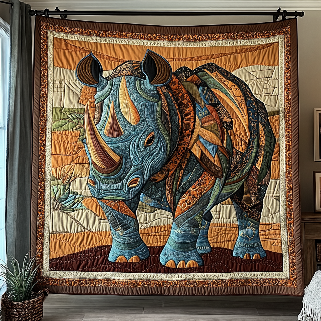 Horned Shadows Quilted Blanket - Throw (55" x 60")