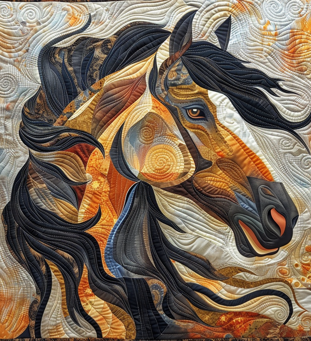 Horse Dreams Quilted Blanket - Throw (55" x 60")