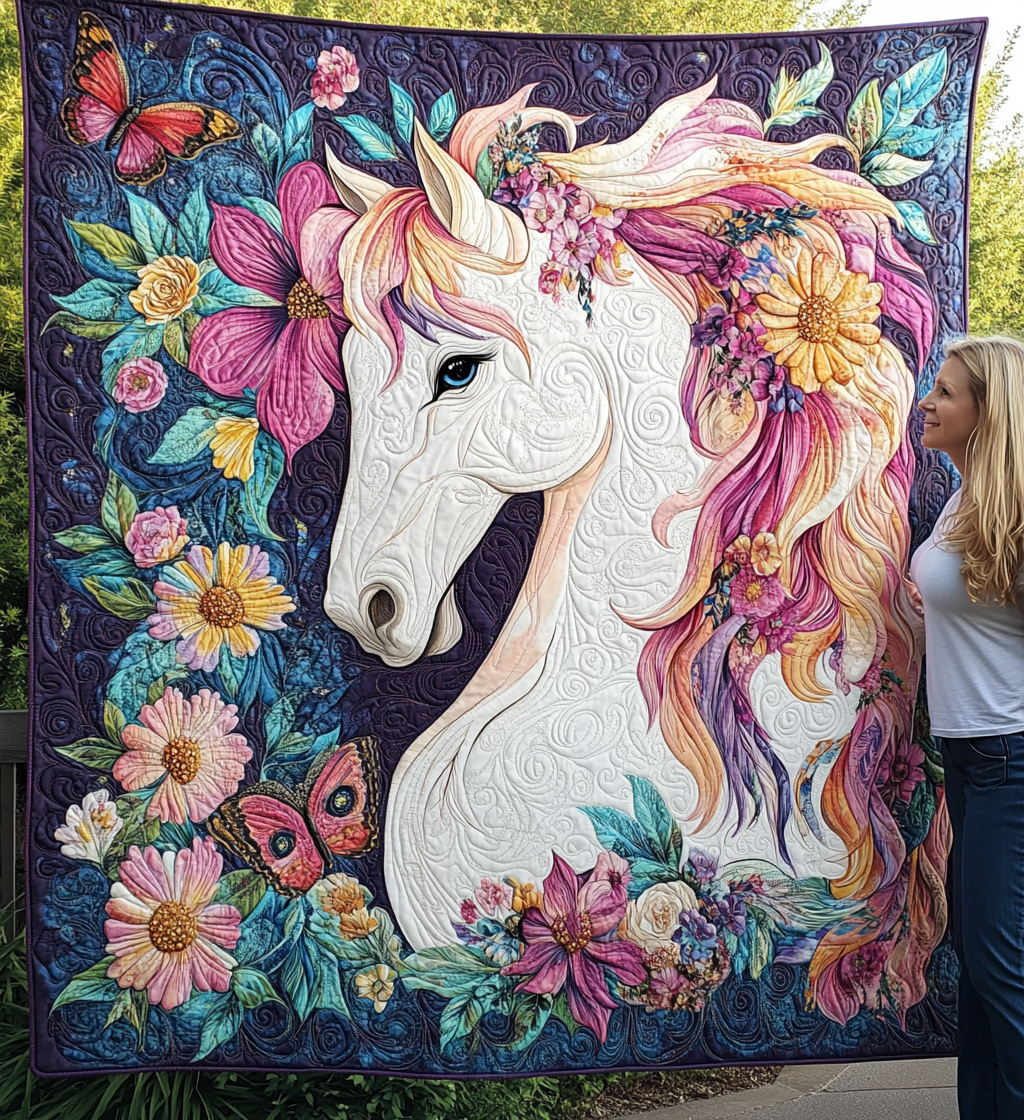 Horse Elegance Art Quilt Hanging - Baby (30" x 40")