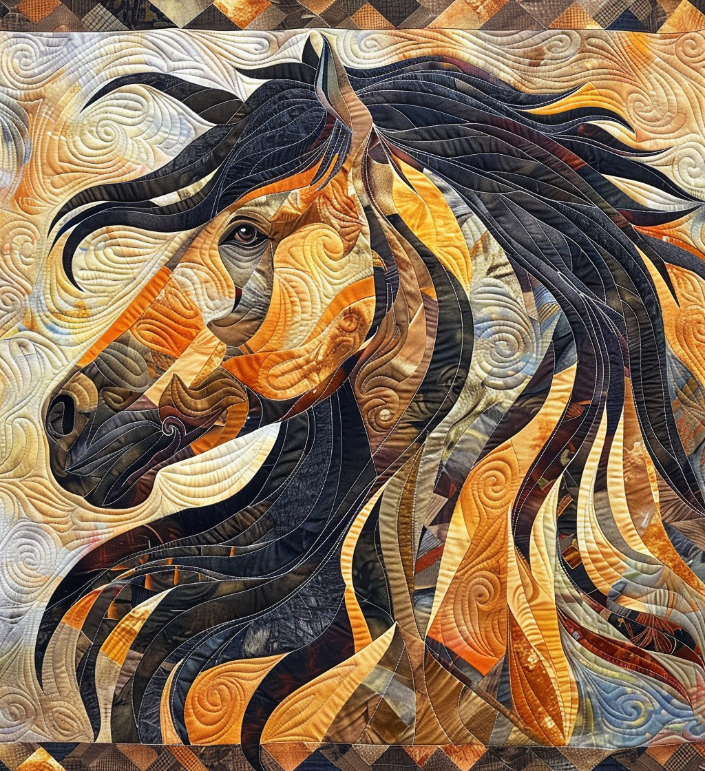 Horse in Motion Quilted Blanket - Throw (55" x 60")