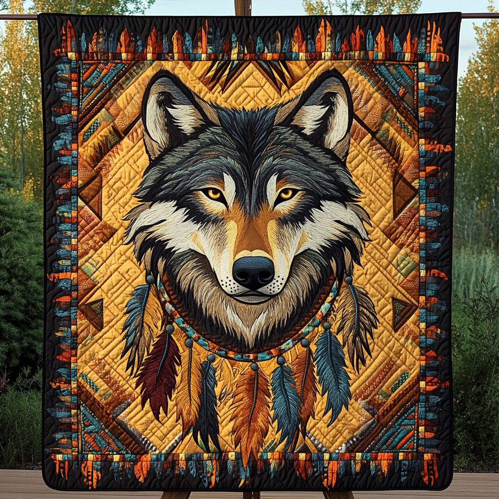 Howl of the Ancients Quilted Blanket - Throw (55" x 60")