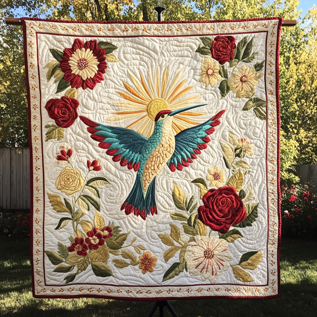 Hummingbird Breeze Quilted Blanket - Throw (55" x 60")