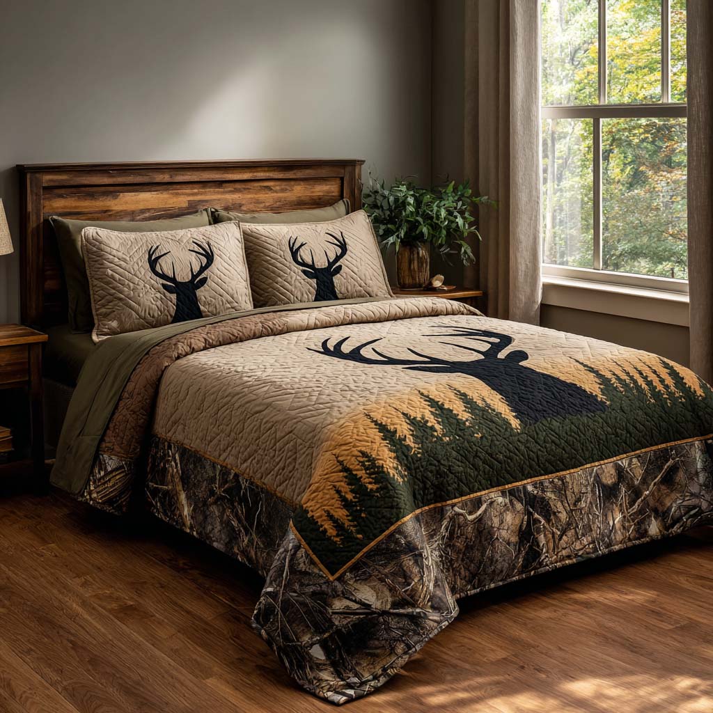 Hunter Dream 3-Piece Quilted Bedding Set - Single (59" x 70")