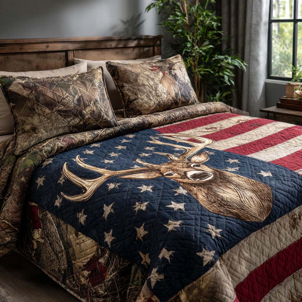 Hunter Pride 3-Piece Quilted Bedding Set - Single (59" x 70")