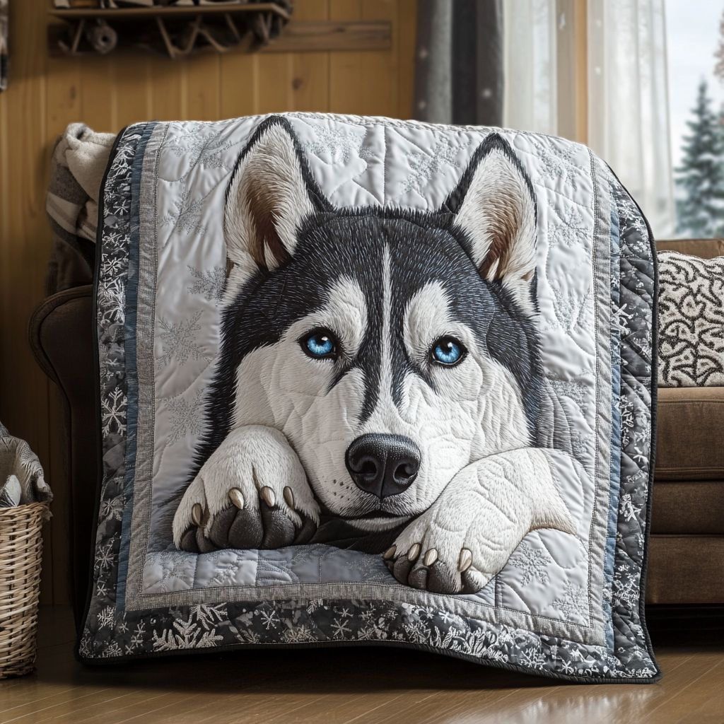 Huskey Adventure Quilted Blanket - Baby (30" x 40")