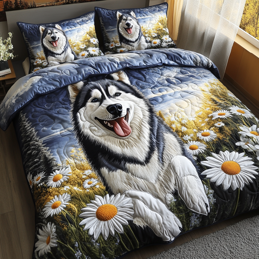 Husky Dreams 3-Piece Quilted Bedding Set - Single (59" x 70")