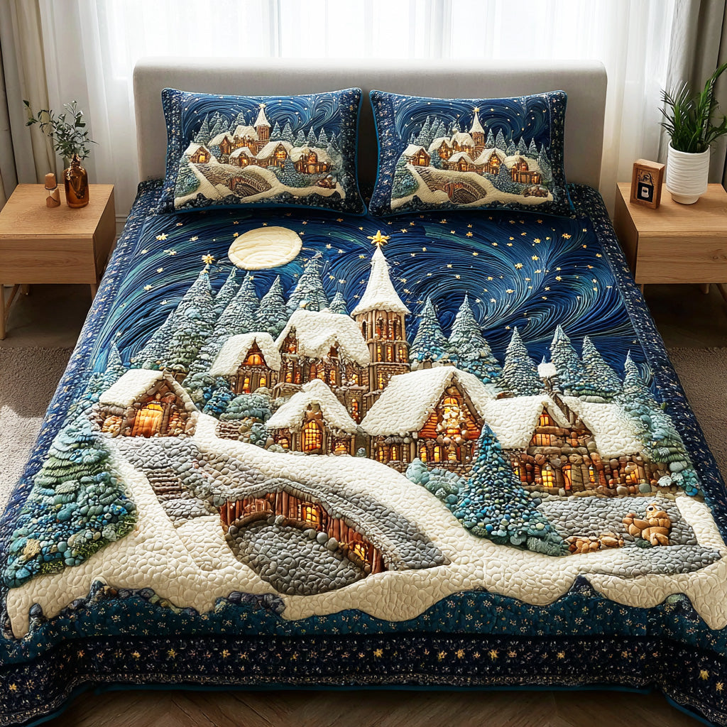 Icy Twilight 3-Piece Quilted Bedding Set - Single (59" x 70")