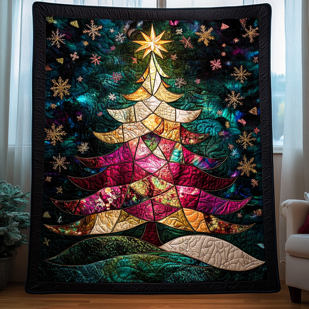 Illuminated Holiday Tree Quilted Blanket - Baby (30" x 40")