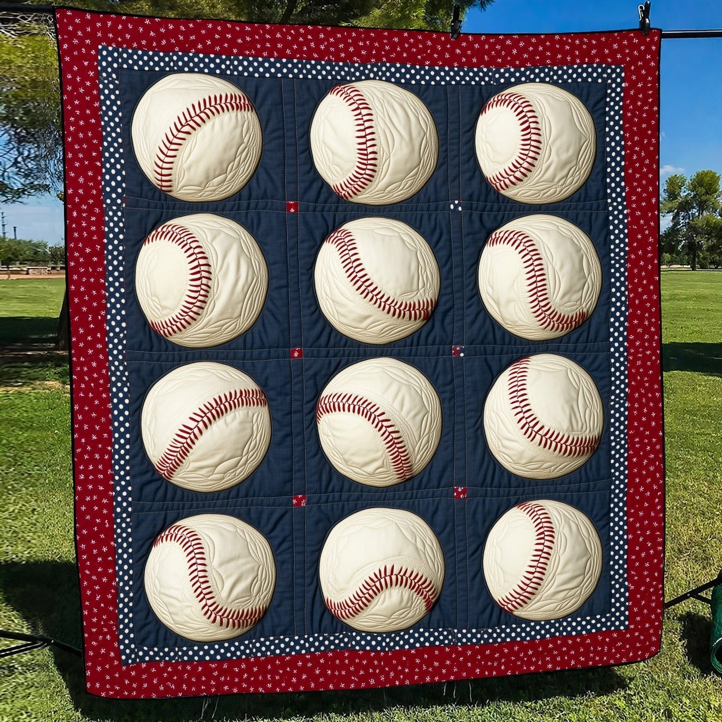 In the Ballpark Quilted Blanket - Throw (55" x 60")